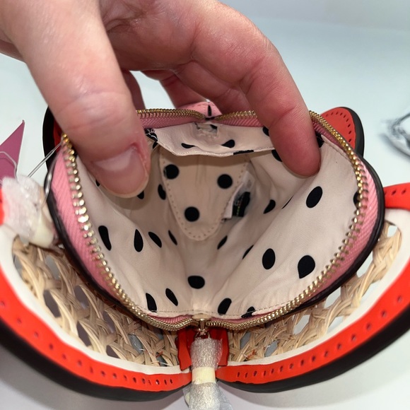 Kate Spade Wing It Wicker Butterfly Coin Purse On A Chain - Picture 7 of 9